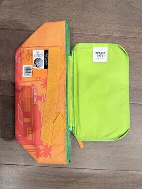 NWT Trader Joe's Mini Insulated Bag - Lime Green and Orange